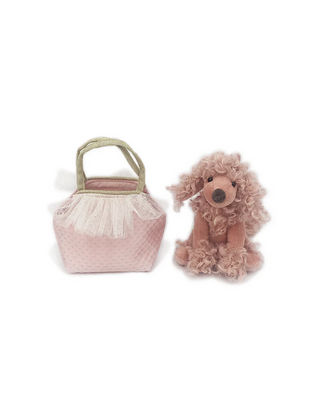 Pink Poodle Plush Toy In Purse Paris