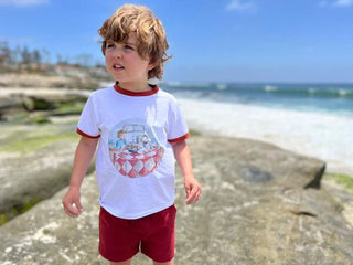 HUGO Maroon Twill Boys Shorts - Lindsey Paige