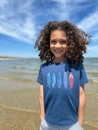 FALMOUTH Navy Surfboard Printed Tee - Lindsey Paige