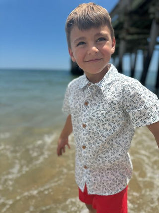 NEWPORT Navy Floral Woven Shirt - Lindsey Paige