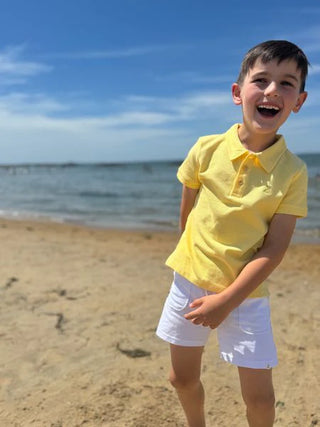 SHIPPING Lemon Pique Polo - Lindsey Paige