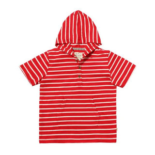 SENNEN Red/White Hooded Top - Lindsey Paige