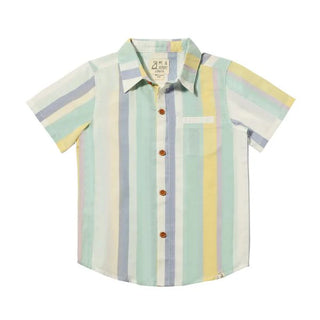 NEWPORT Blue/Yellow/White Wide Stripe Woven Shirt - Lindsey Paige