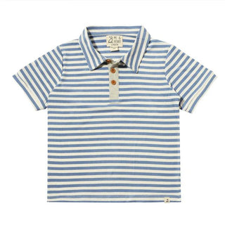 SHIPPING Blue/White Thick Stripe Polo - Lindsey Paige