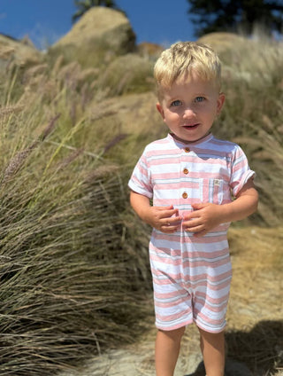 CAMBORNE Henley Romper Pink Grey - Lindsey Paige