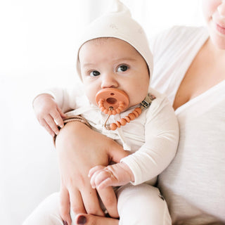 Cutie PAT Round (0-24m) Pacifier + Teether Sets: Blue Clear