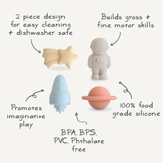 Space Mold Free Bath Play Set - 4 Pack - Lindsey Paige