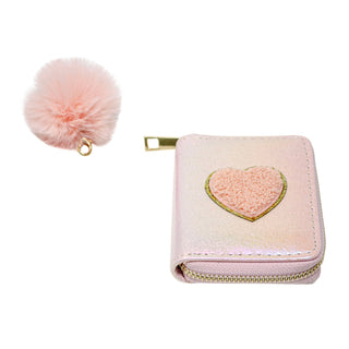 Shiny Heart Patch Wallet: Hot Pink - Lindsey Paige