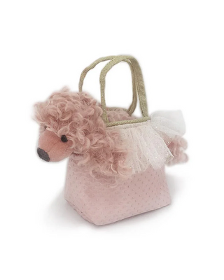 Pink Poodle Plush Toy In Purse Paris