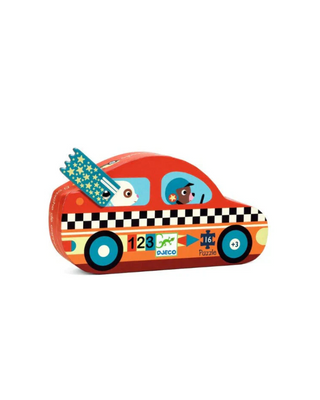 Djeco Mini Silhouette Puzzle: The Racing Car, 16 pieces