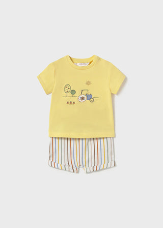 Mayoral Yellow Tractor Short Set