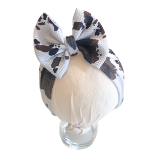 Brown Cow Headwrap Baby Bow