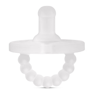 Cutie PAT Round (0-24m) Pacifier + Teether: Clear - Lindsey Paige