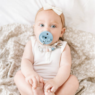 Cutie PAT Bulb (0-6m) Pacifier + Teether: Blue Clear