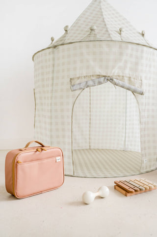 Recycled Fabric Play Tent Castle - Prints: Blueberry Ivory
