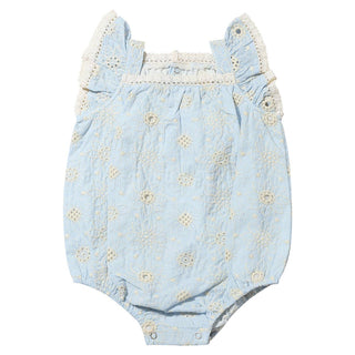 Blue Eyelet Charlotte Bubble - Lindsey Paige