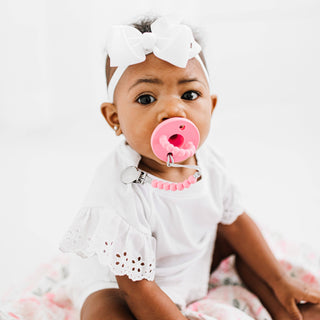 Cutie PAT Round (0-24m) Pacifier + Teether Sets: Blue Clear