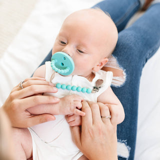 Cutie PAT Bulb (0-6m) Pacifier + Teether: Blue Clear