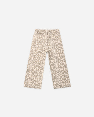 Straight Leg Pant in Leopard – back view showing elastic back waistband and back pockets