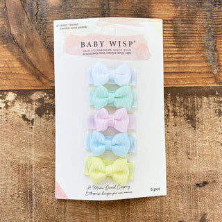 5 Tiny Tuxedo Bows on Snap Clips - Baby Shower - Lindsey Paige