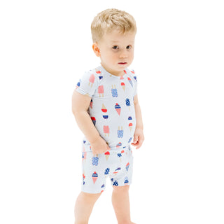PJ Short Set- American Ice Cream Blue - Lindsey Paige