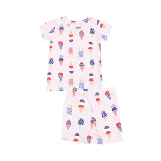 PJ Short Set- American Ice Cream Pink - Lindsey Paige