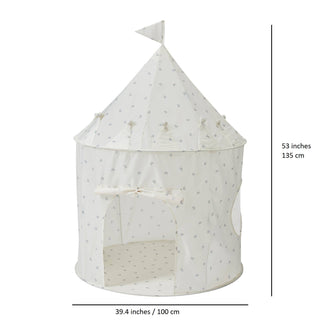 Recycled Fabric Play Tent Castle - Prints: Blueberry Ivory