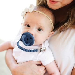 Cutie PAT Bulb (0-6m) Pacifier + Teether: Blue Clear