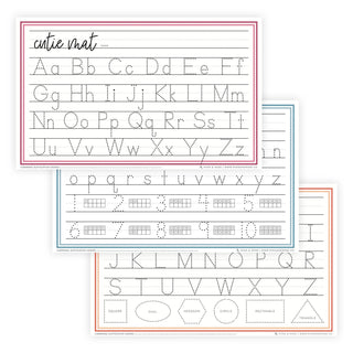 Cutie Mats (Multi-purpose Placemats): Tracers Letters/Numbers/Shapes - Lindsey Paige