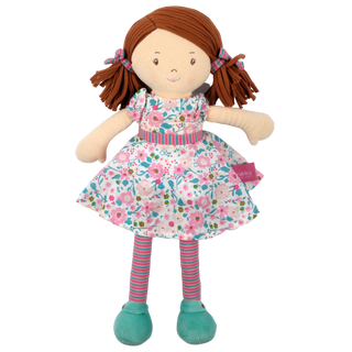 Katy  Dark Brown Hair with Pink and Sea Green Dress - Lindsey Paige