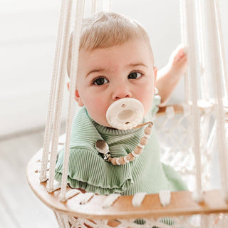 Cutie PAT Flat (0m+) Pacifier + Teether: Sage Clear