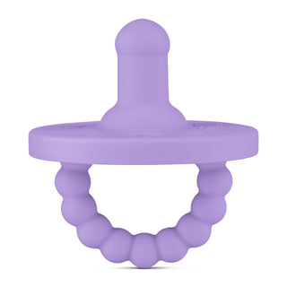 Cutie PAT Round (0-24m) Pacifier + Teether Sets: Blue Clear