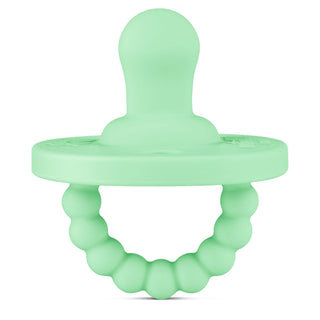 Cutie PAT Flat (0m+) Pacifier + Teether: Sage Clear