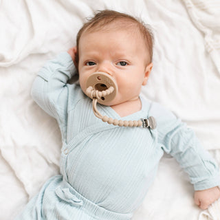 Cutie PAT Flat (0m+) Pacifier + Teether: Sage Clear