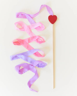 Pink & Purple Silk & Wood Streamer - Wand for Pretend Play - Lindsey Paige
