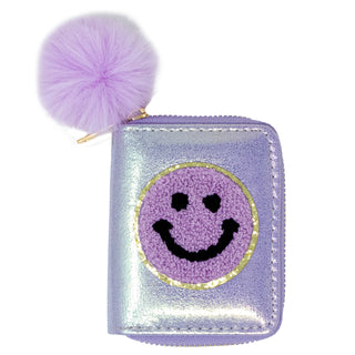 Shiny Happy Face Smile Wallet: Pink
