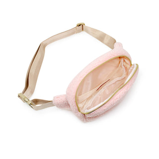 Fuzzy Crossbody Sling Bag w/ Heart for Kids: Pink - Lindsey Paige