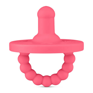 Cutie PAT Round (0-24m) Pacifier + Teether Sets: Blue Clear