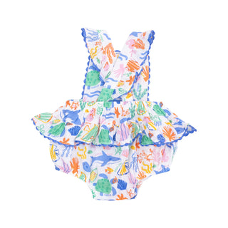 Colorful Reef Ric-Rac Ruffle Sunsuit - Lindsey Paige