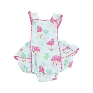 Flamingos Ric-Rac Ruffle Sunsuit - Lindsey Paige