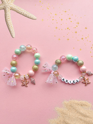Starfish Seashell Beach Kids Custom Beaded Charm Bracelet: Child 6” - Lindsey Paige