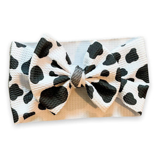 Cow Spots Headwrap Bow, - Lindsey Paige