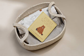 First Words w/ Cute Embroidered Friends (easter basket) - Lindsey Paige