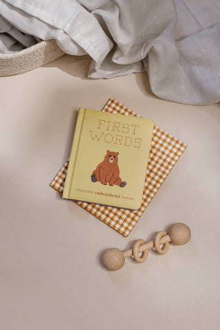 First Words w/ Cute Embroidered Friends (easter basket) - Lindsey Paige