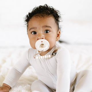Cutie PAT Round (0-24m) Pacifier + Teether Sets: Blue Clear