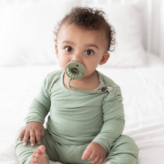 Cutie PAT Flat (0m+) Pacifier + Teether: Sage Clear