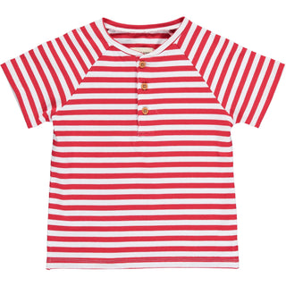 FRIGAT Red/White Stripe Raglan Henley