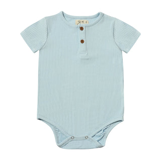 JIBE Blue Ribbed Onesie - Lindsey Paige