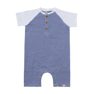 AFLOAT Royal/White Stripe Raglan Romper - Lindsey Paige