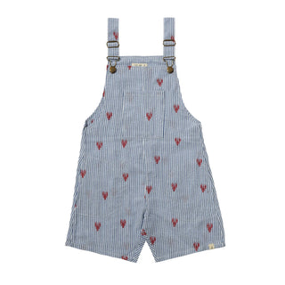 GALLEON Lobster Print Seersucker Woven Buckled Overalls - Lindsey Paige